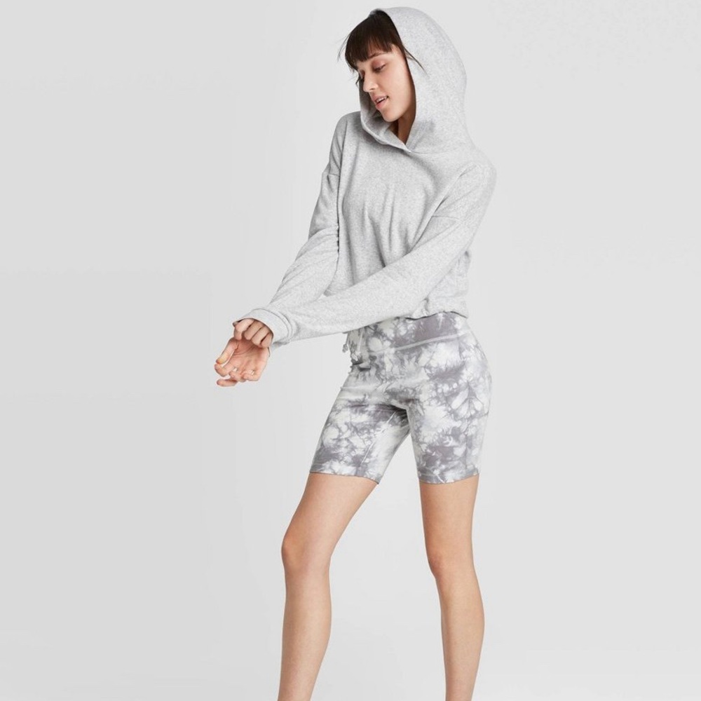Women’s Tie Dye Biker Shorts- Gray